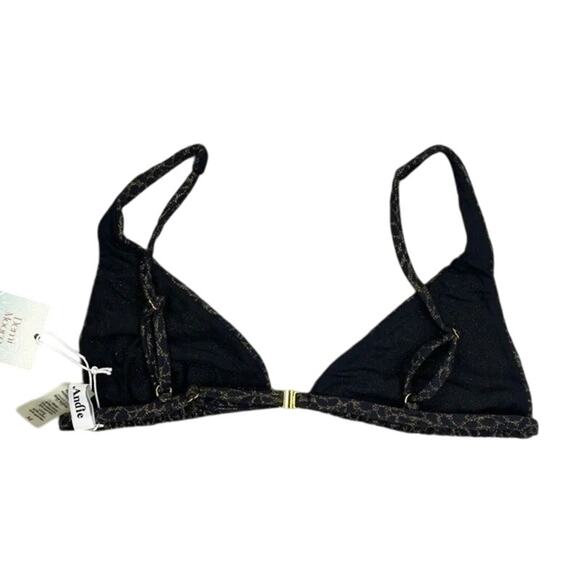 NWT Andie Swim X Demi Moore The Tropez Triangle Bikini Top S Black Gold #3326 - Picture 14 of 14